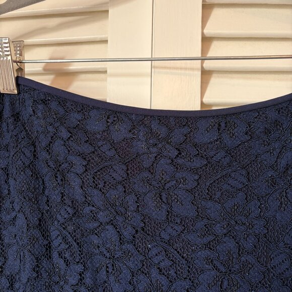 Diane von Furstenberg lace Scotia skirt 12 navy exposed zipper pencil stretchy - Picture 5 of 12